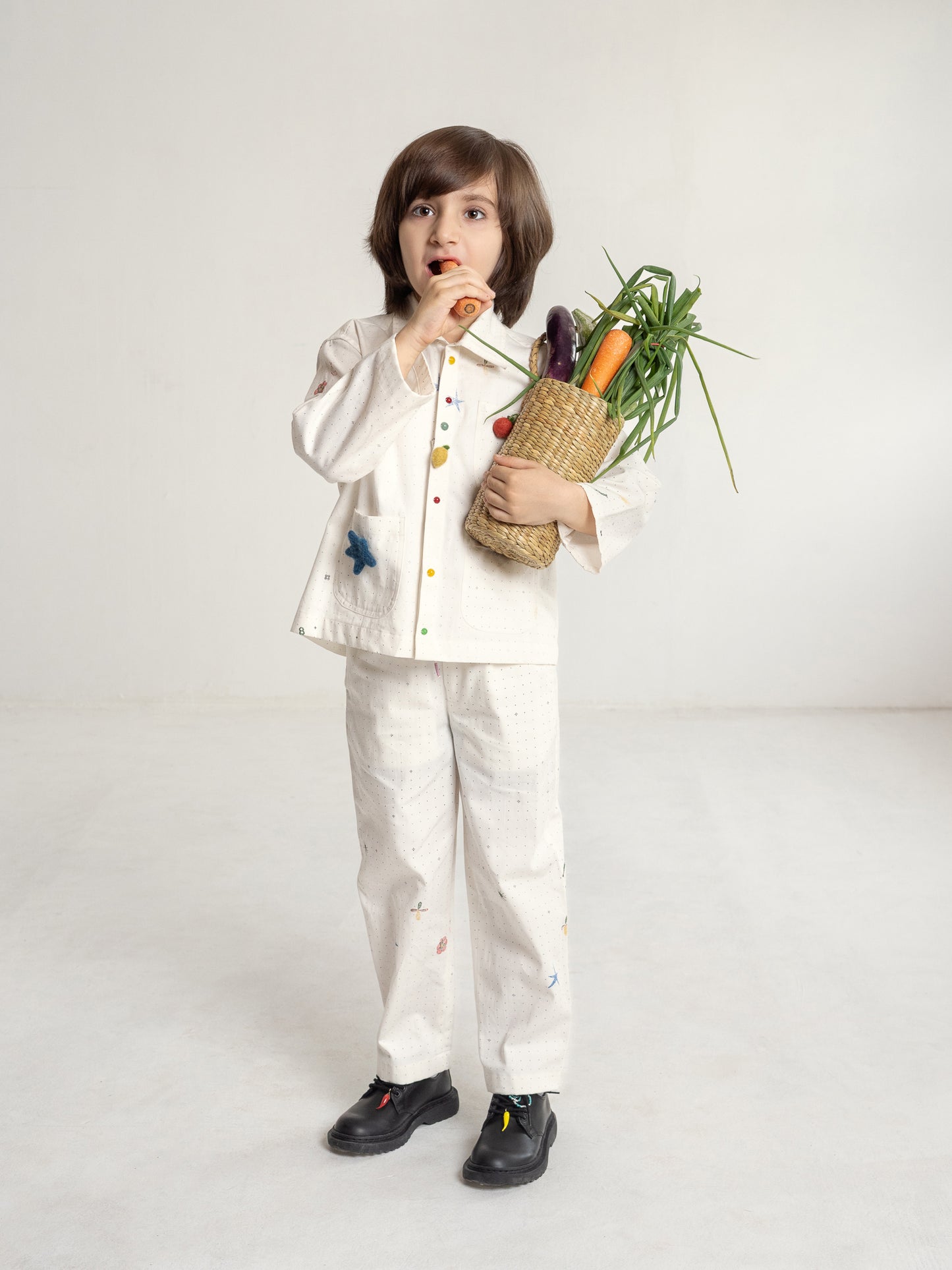 peppercorn jacket + turmeric trouser set