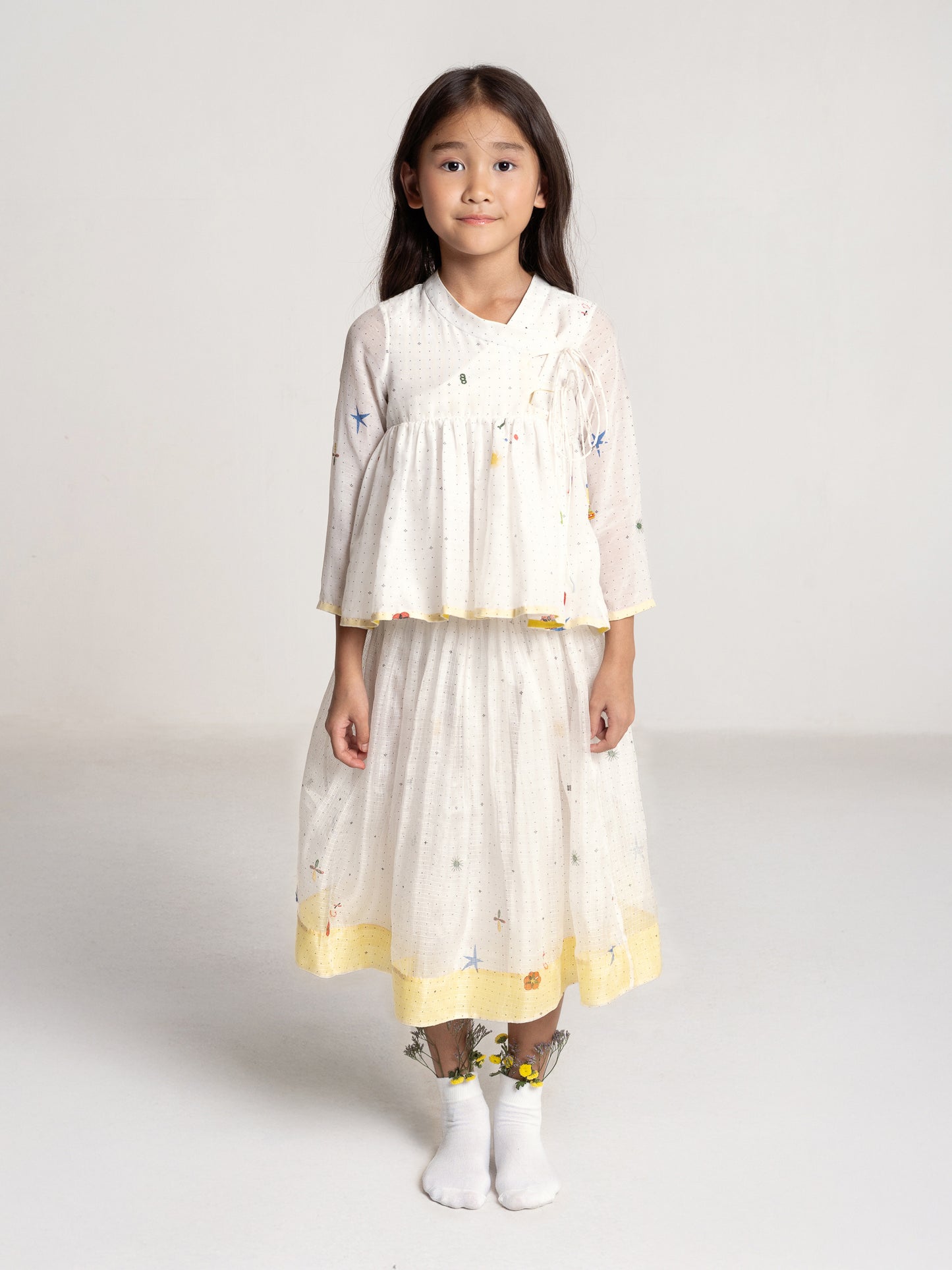 dill top + paprika skirt set