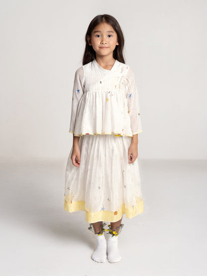 dill top + paprika skirt set